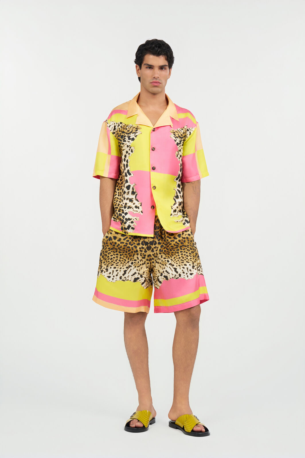 RC Cavalli Pop Print Silk Bermuda Shorts MULTICOLOR WNT271-4QR33